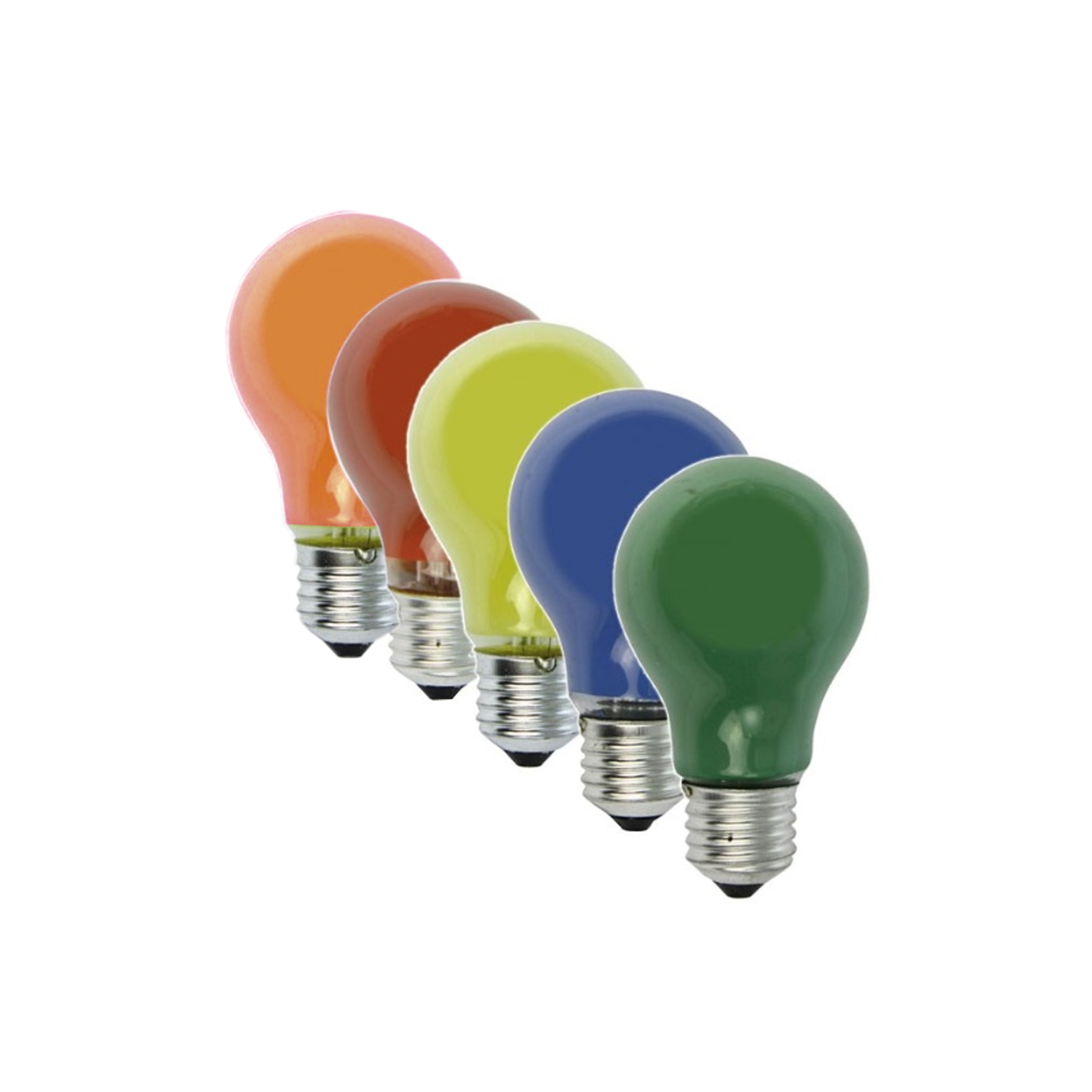Illu-/Partylichterkette | E27-Fassungen | Made in Germany | mit farbigen Glühlampen | 5m | 5x E27-Fassungen