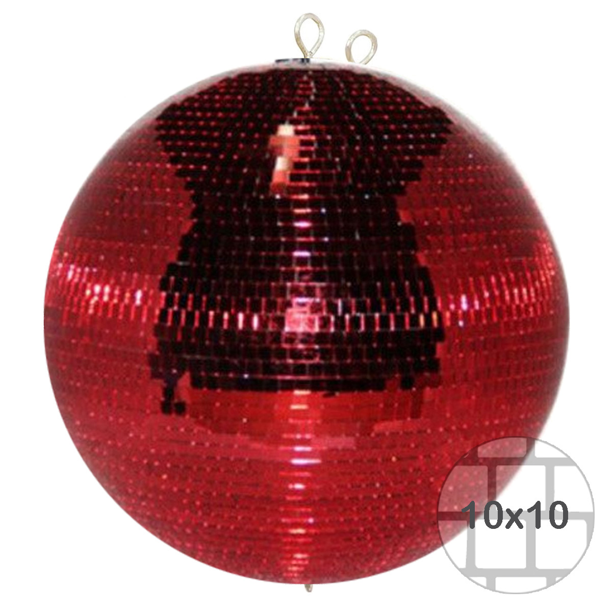 Spiegelkugel 75cm - rot - Diskokugel Echtglas - 10x10mm Spiegel - PROFI Serie Spiegelkugel 75cm - rot - Diskokugel Echtglas - 10x10mm Spiegel - PROFI Serie