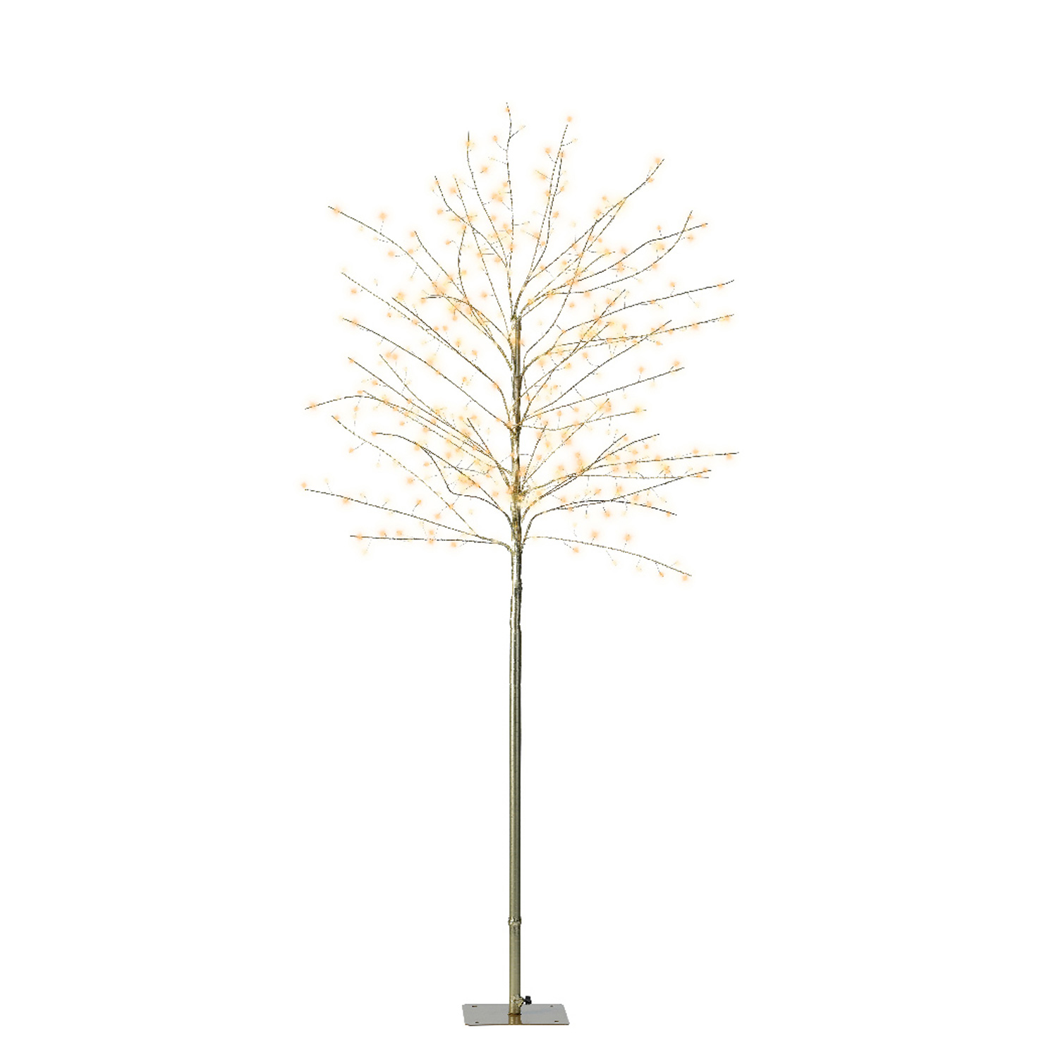 LED Baum - Lichterbaum - 480 warmweiß/bernstein LED - H: 1,5m - Timer - für Innen/Außen - gold