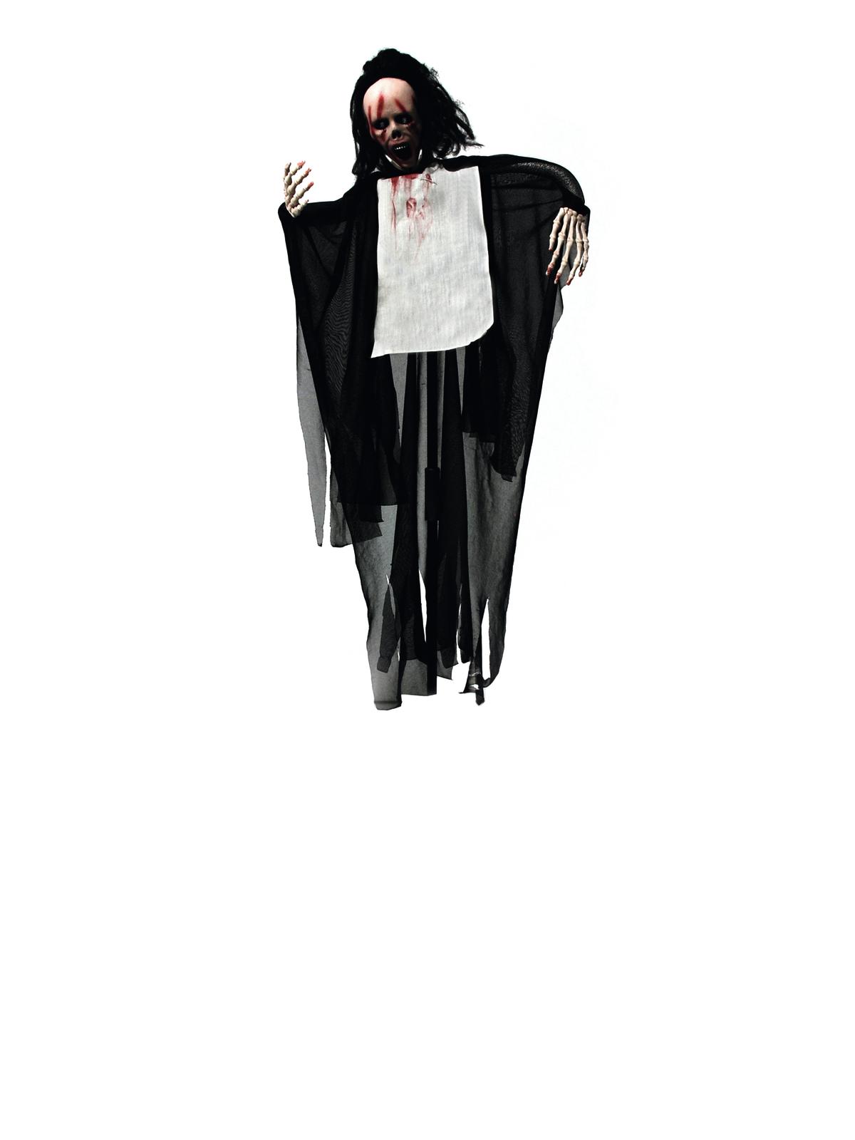 Crazy Ghost - animierte Halloween Figur 95cm - Bewegung, blinkende Augen + Geräusche - zum Hängen Crazy Ghost - animierte Halloween Figur 95cm - Bewegung, blinkende Augen + Geräusche - zum Hängen