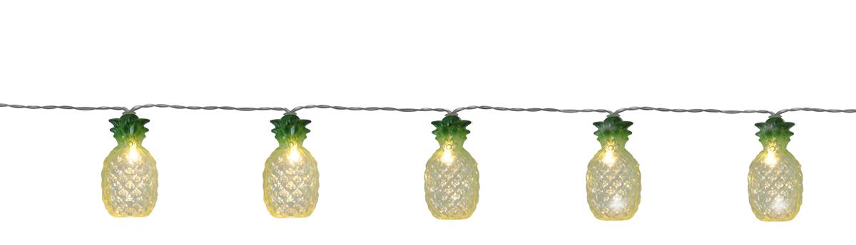 LED Lichterkette "Ananas" - 10 warmweiße LED - L: 1,8m - Batterie - Timer