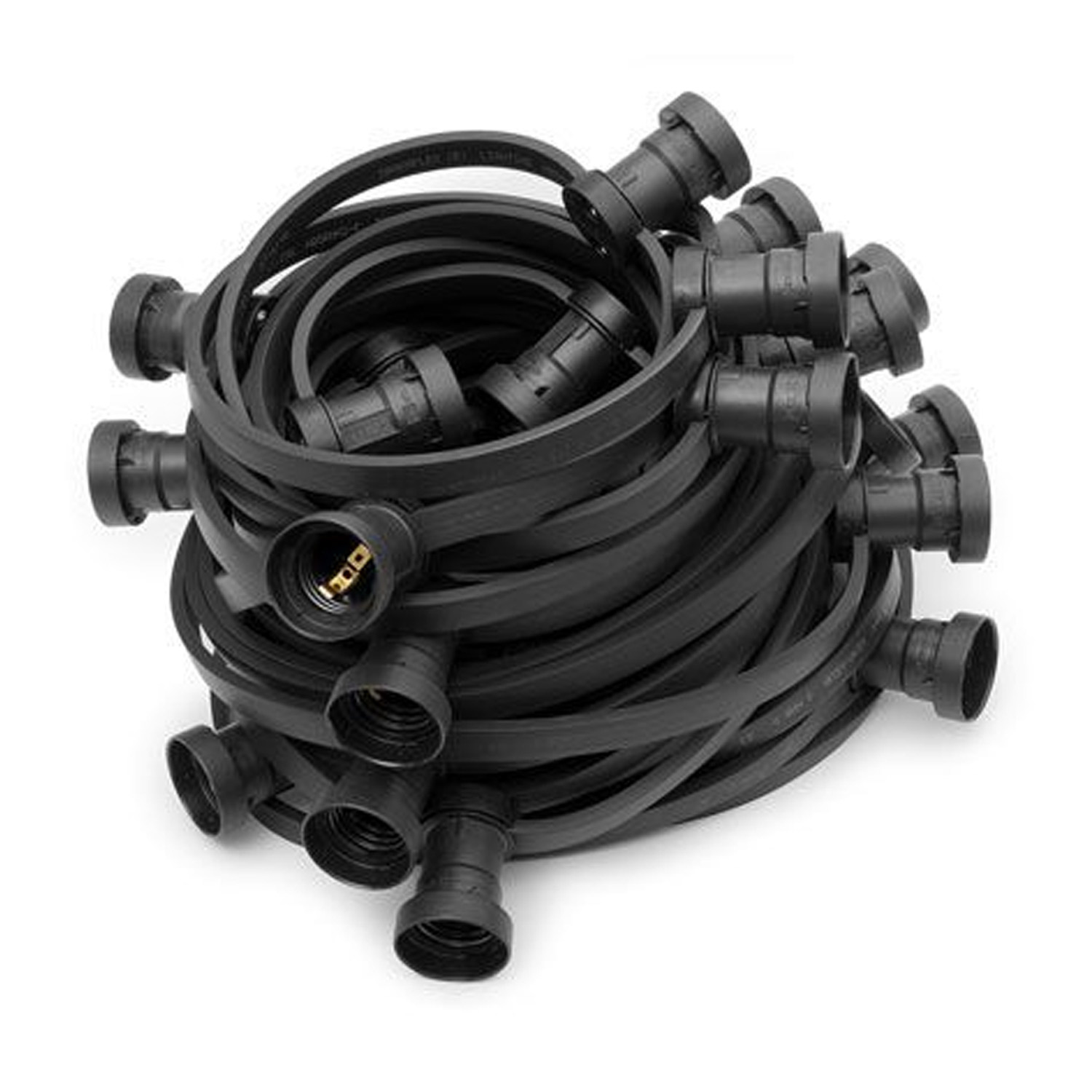 ILLU Lichterkette schwarz - 100 Meter Installations-Rohware - E27 Fassungen alle 50cm ILLU Lichterkette schwarz - 100 Meter Installations-Rohware - E27 Fassungen alle 50cm