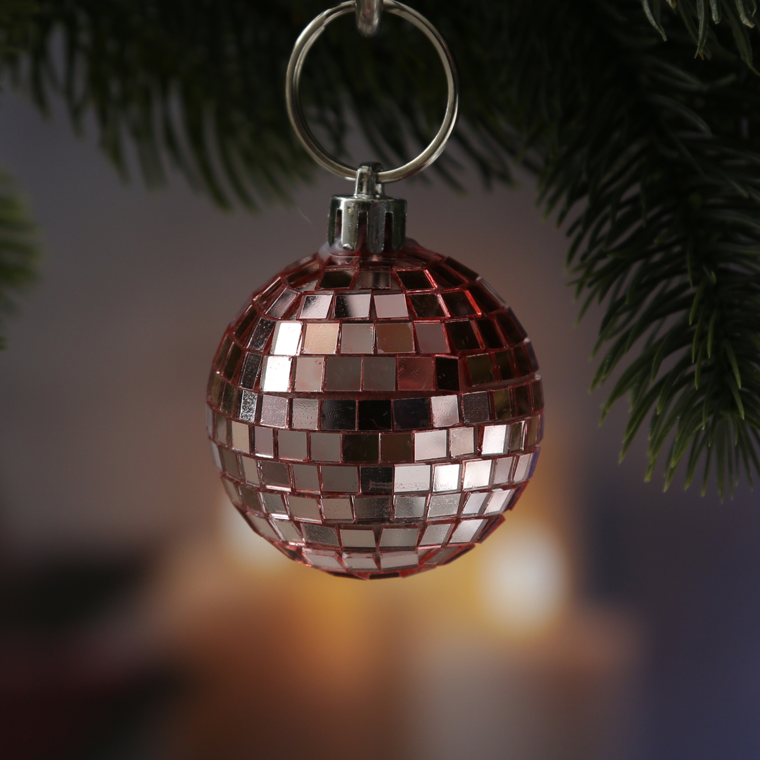 Christbaumschmuck Discokugel - Spiegelkugel 5cm  - Weihnachtskugel - 5x5mm Spiegel - kupfer - 12St.