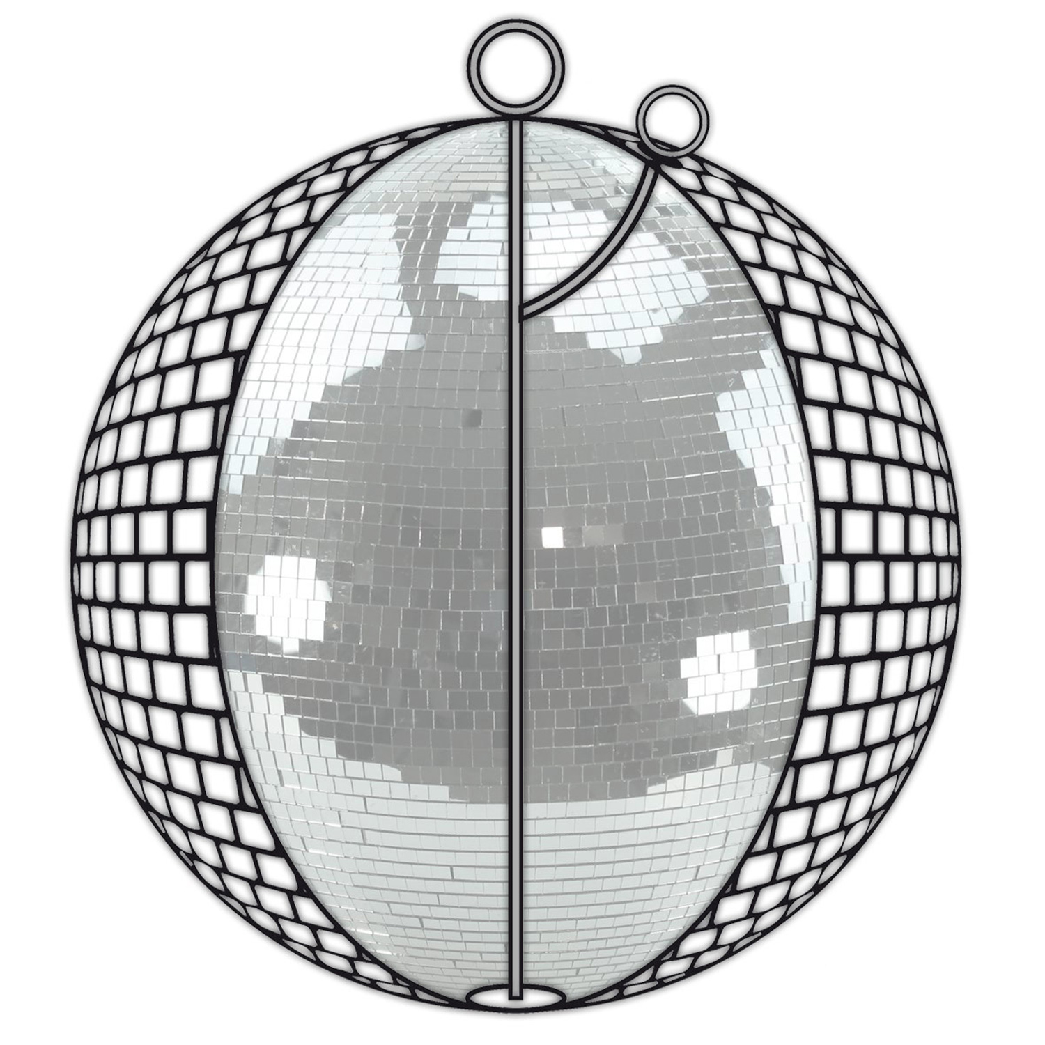 Spiegelkugel 150cm silber chrom- Diskokugel (Discokugel) Party Lichteffekt - Echtglas - mirrorball safety silver chrome color 2