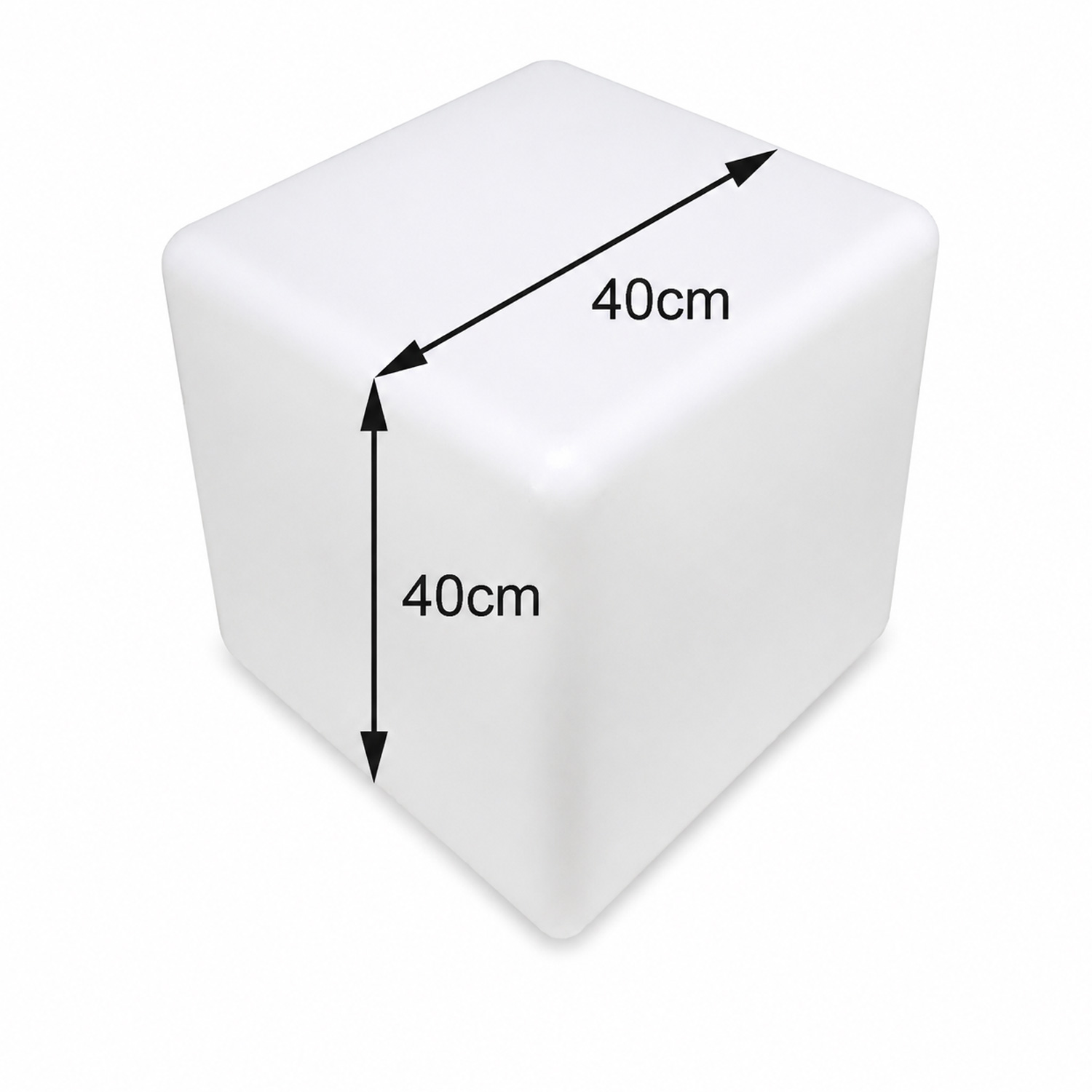 LED Würfel outdoor - Leuchtwürfel 40x40cm - E27 Fassung - kaltweiße 1W LED