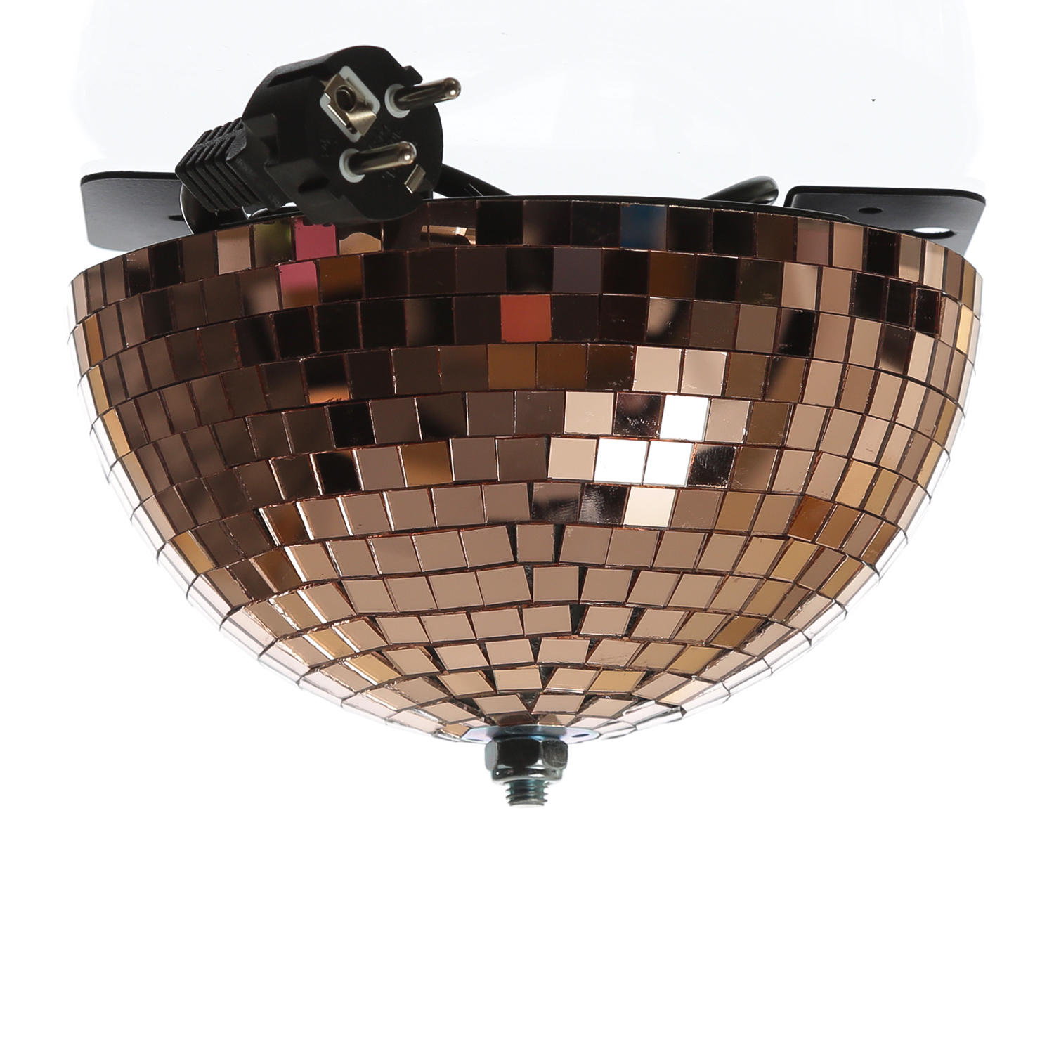 Spiegelkugel halb 20cm mit Motor - für Deckenmontage - Discokugel Echtglas - kupfer Spiegelkugel halb 20cm mit Motor - für Deckenmontage - Discokugel Echtglas - kupfer