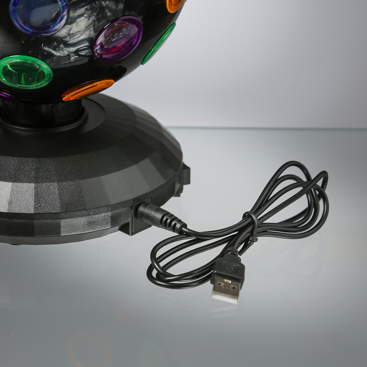 Disco Ball Lichteffekt - Partyeffekt - drehendes Discolicht - H 21cm - Batteriebetrieb/USB Kabel Disco Ball Lichteffekt - Partyeffekt - drehendes Discolicht - H 21cm - Batteriebetrieb/USB Kabel
