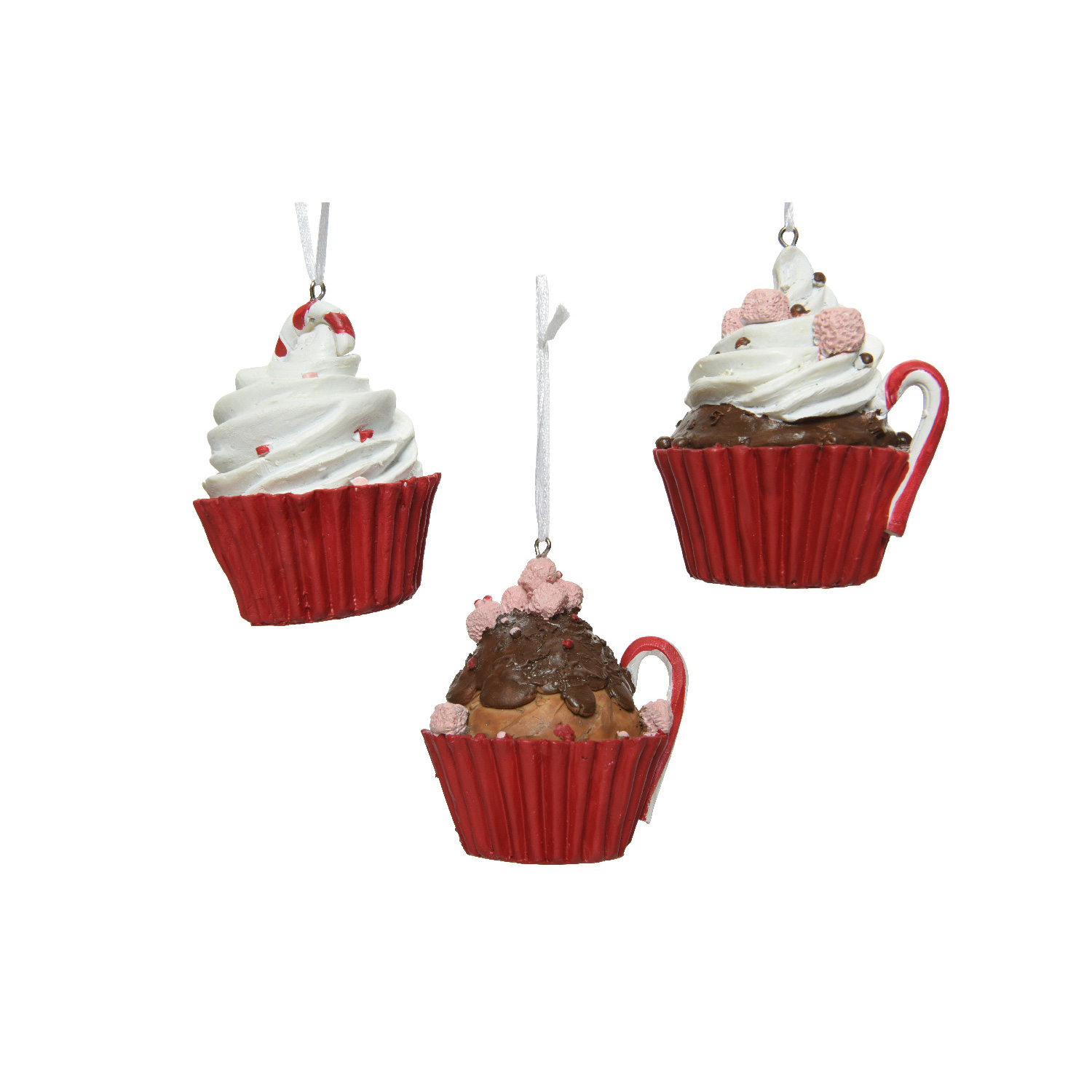 Weihnachtsbaumschmuck MUFFIN - Polyresin - inkl. Aufhänger - matt - H: 8cm - braun