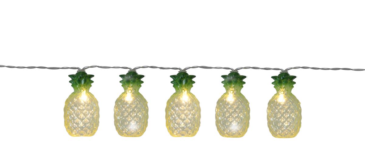 LED Lichterkette "Ananas" - 10 warmweiße LED - L: 1,8m - Batterie - Timer