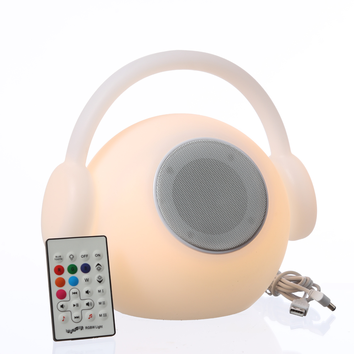 LED Tischleuchte mit Lautsprecher EVE - 15 farbwechselnde LED - H: 27cm - Fernbedienung - für Außen