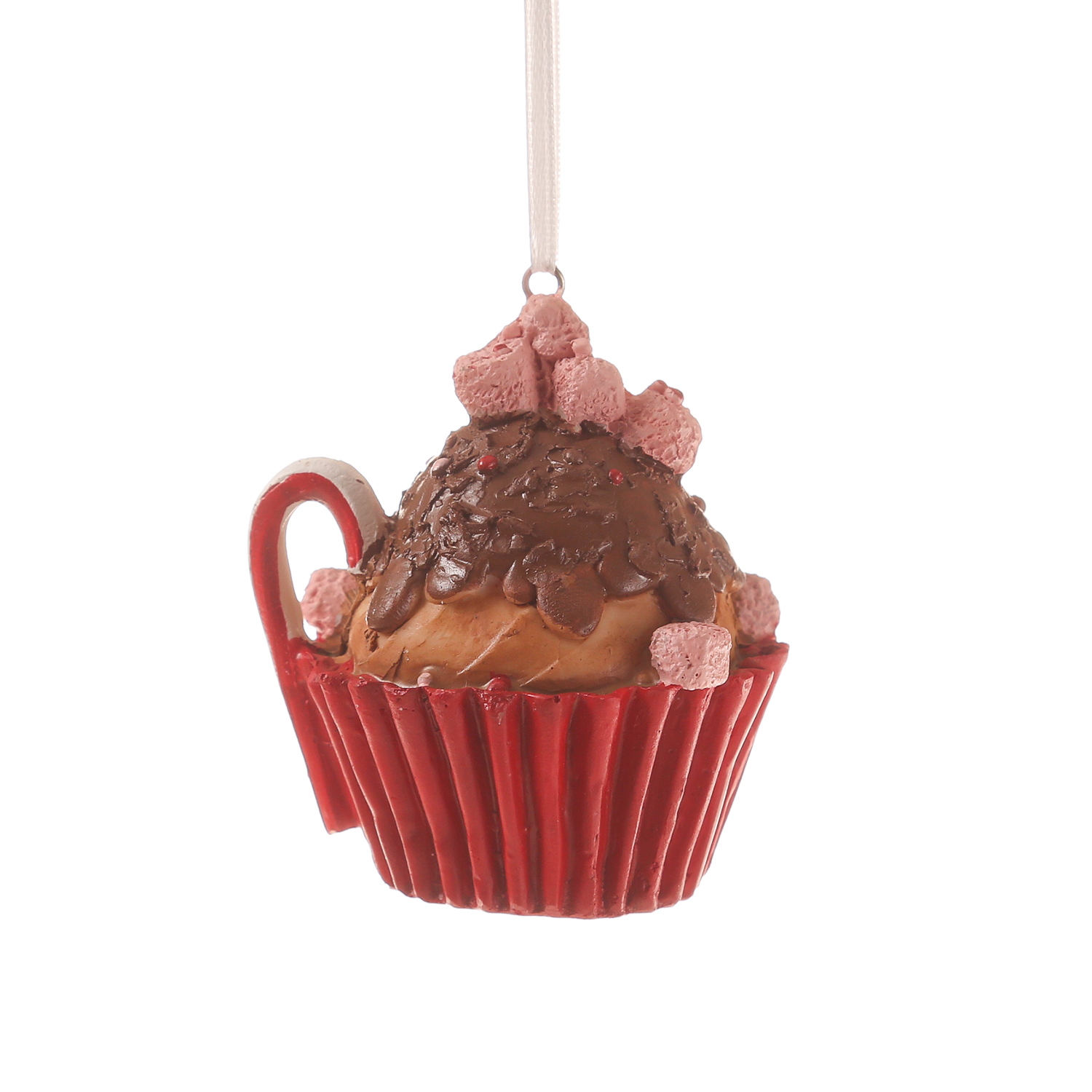 Weihnachtsbaumschmuck MUFFIN - Polyresin - inkl. Aufhänger - matt - H: 8cm - braun