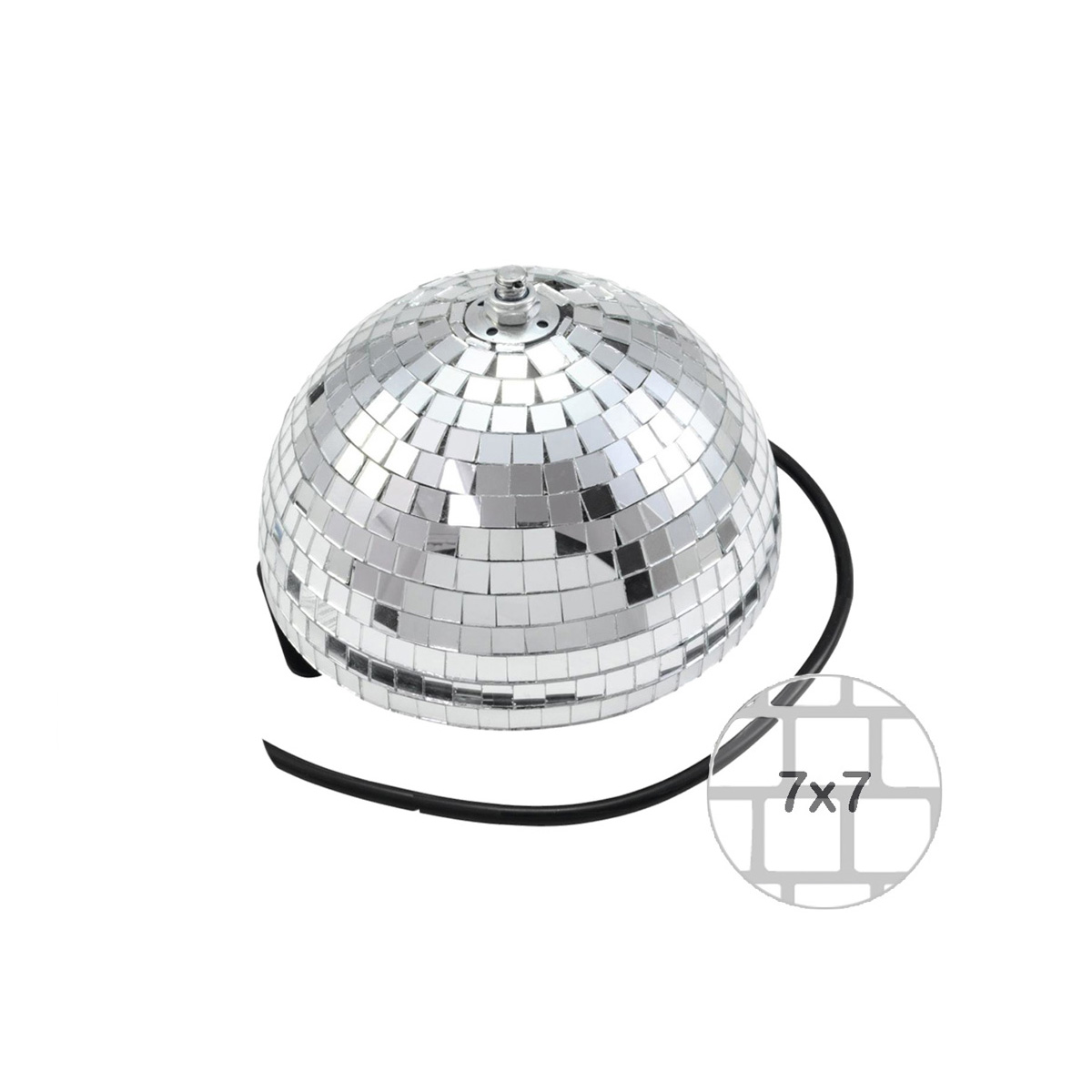 Spiegelkugel halb 20cm - für Deckenmontage - Diskokugel Echtglas - 7x7mm Spiegel - PREMIUM Spiegelkugel halb 20cm - für Deckenmontage - Diskokugel Echtglas - 7x7mm Spiegel - PREMIUM