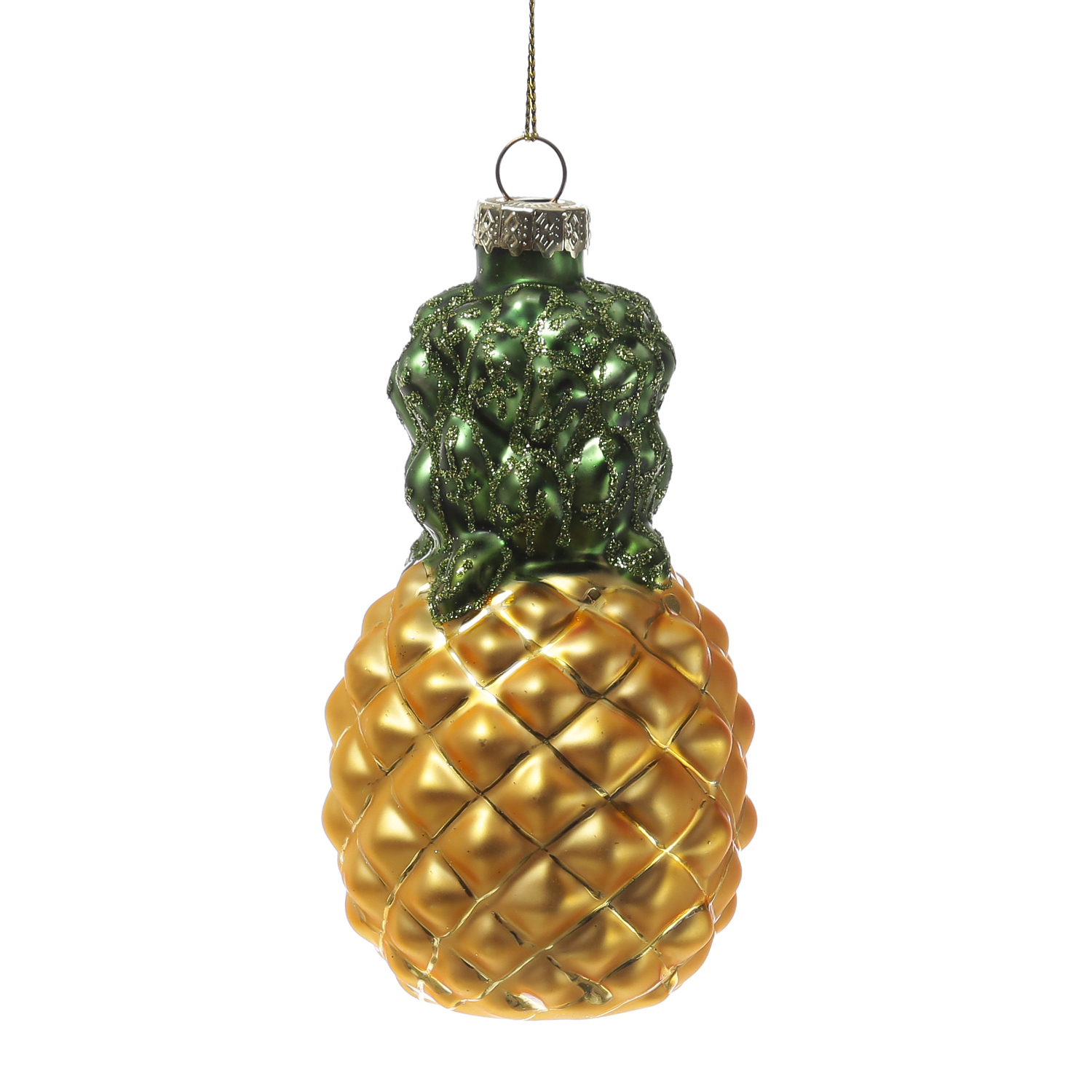 Weihnachtsbaumschmuck Ananas/Erdbeere - Glas - Christbaumschmuck - H: 12cm/9cm