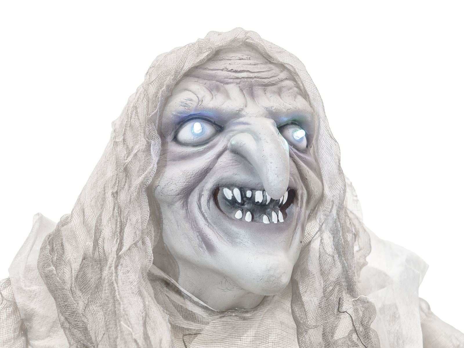 Weiße Hexe, bewegt mit Licht und Geräuschen - Halloween Figur zum Hängen 170x50x20cm Weiße Hexe, bewegt mit Licht und Geräuschen - Halloween Figur zum Hängen 170x50x20cm