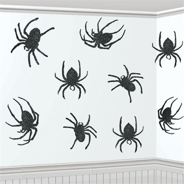 Halloween Raumdekoration Spinnen - 9 Stück - 20,3cm - glitzernde Oberfläche Halloween Raumdekoration Spinnen - 9 Stück - 20,3cm - glitzernde Oberfläche
