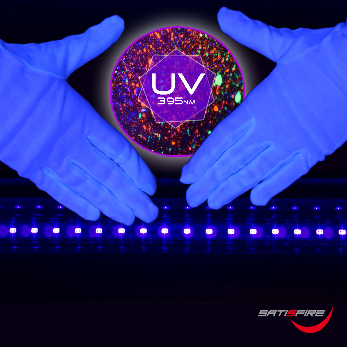 UV Schwarzlichtröhre 60cm - LED Fassungen - T8 - 230V - 10W