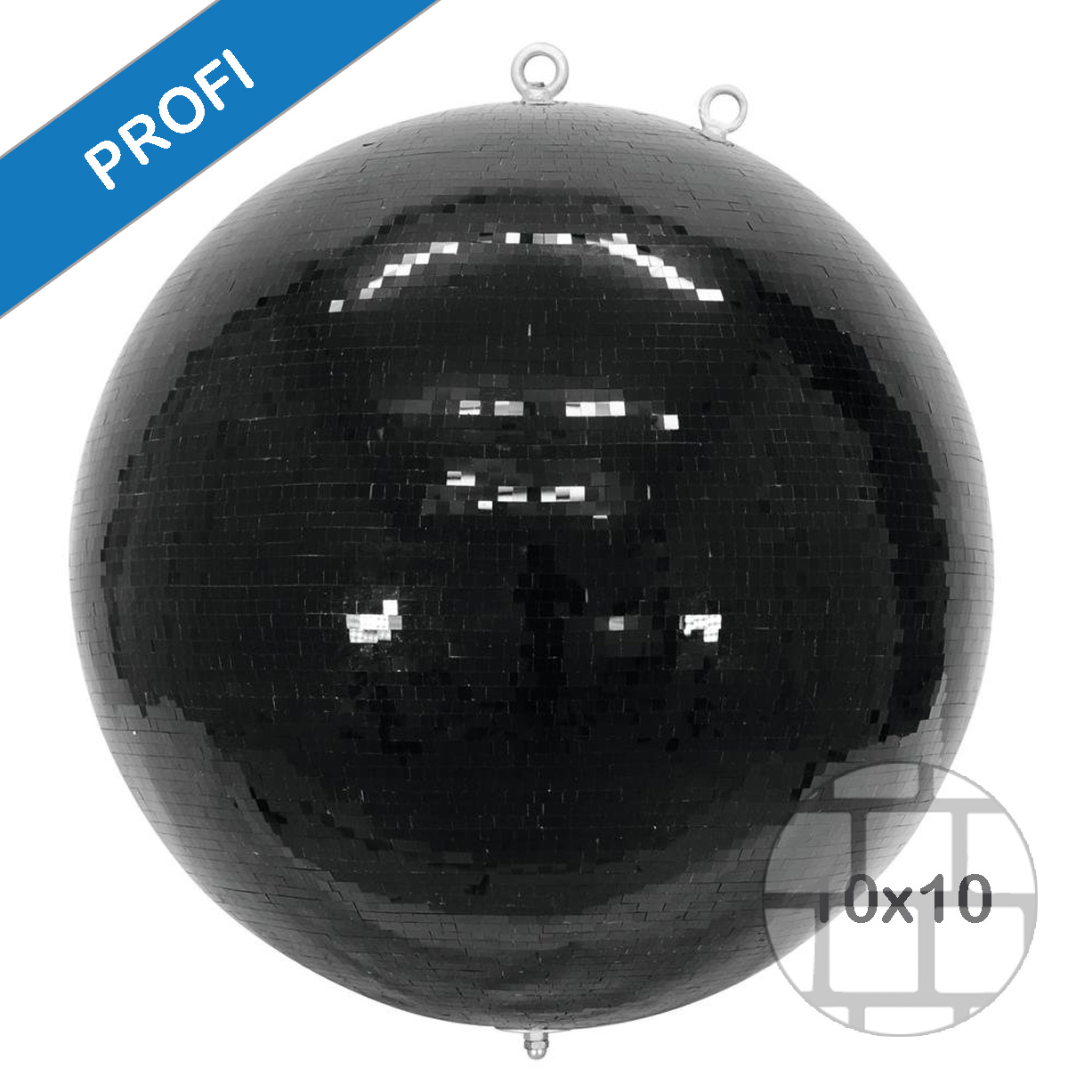 Spiegelkugel 150cm schwarz - Diskokugel (Discokugel) Party Lichteffekt - Echtglas - mirrorball safety black color