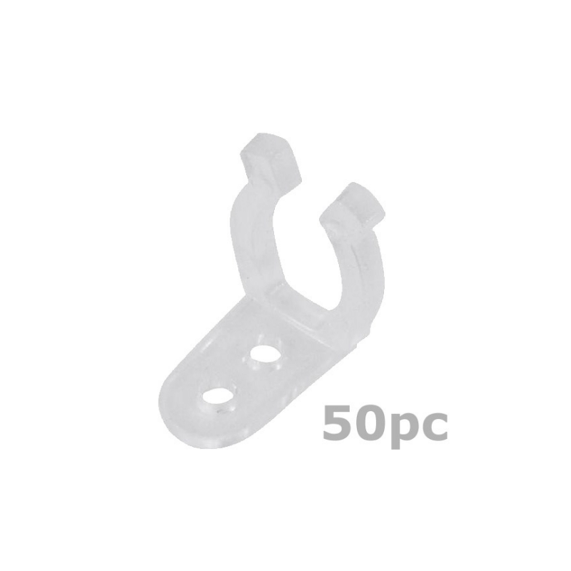 Befestigungsclip für Lichtschläuche (12-13mm) - 50 Stück- transparent Befestigungsclip für Lichtschläuche (12-13mm) - 50 Stück- transparent