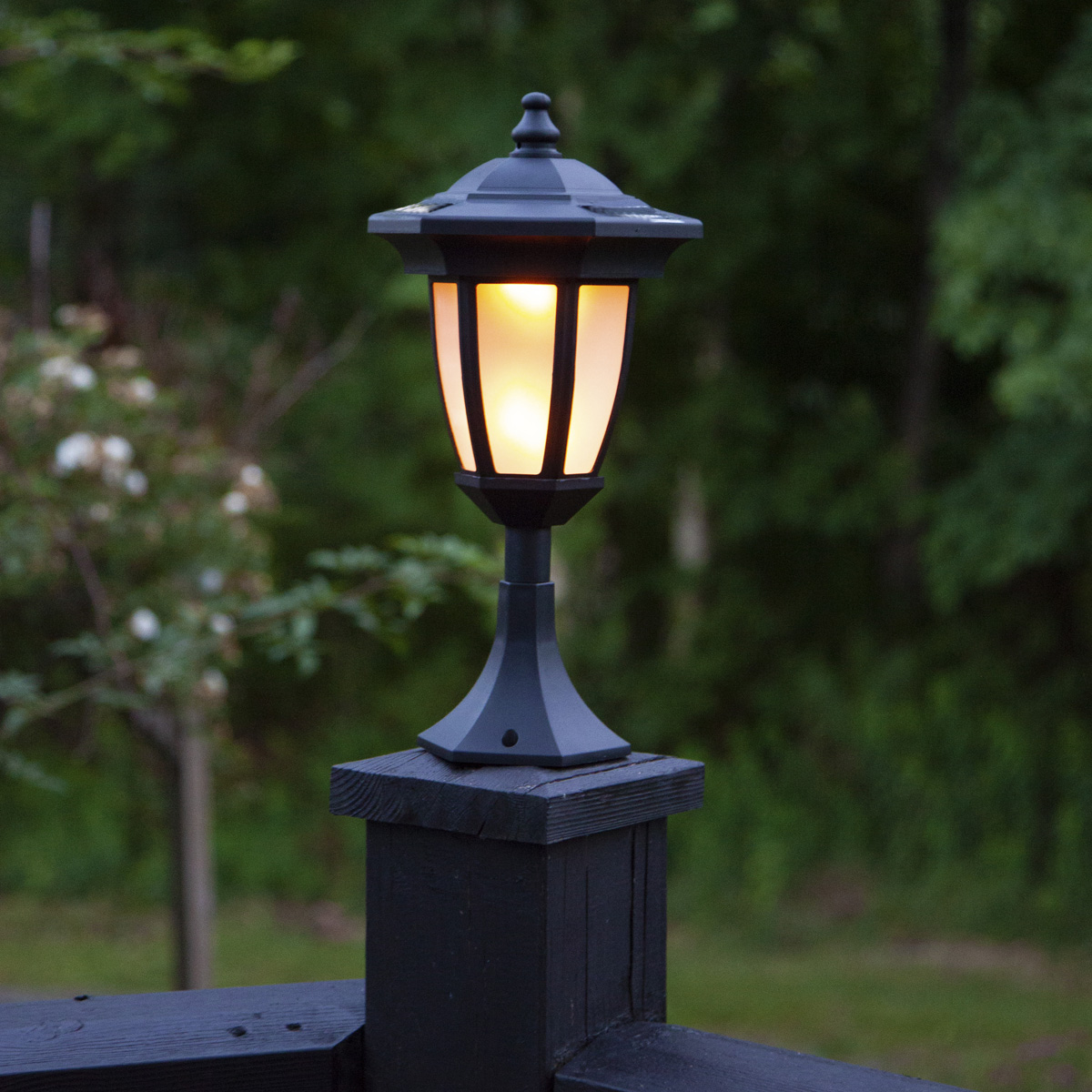 LED Solar Laterne "Flame" - 4in1 - Tisch/Boden/Wand - gelbe LED - Dämmerungssensor - schwarz LED Solar Laterne "Flame" - 4in1 - Tisch/Boden/Wand - gelbe LED - Dämmerungssensor - schwarz