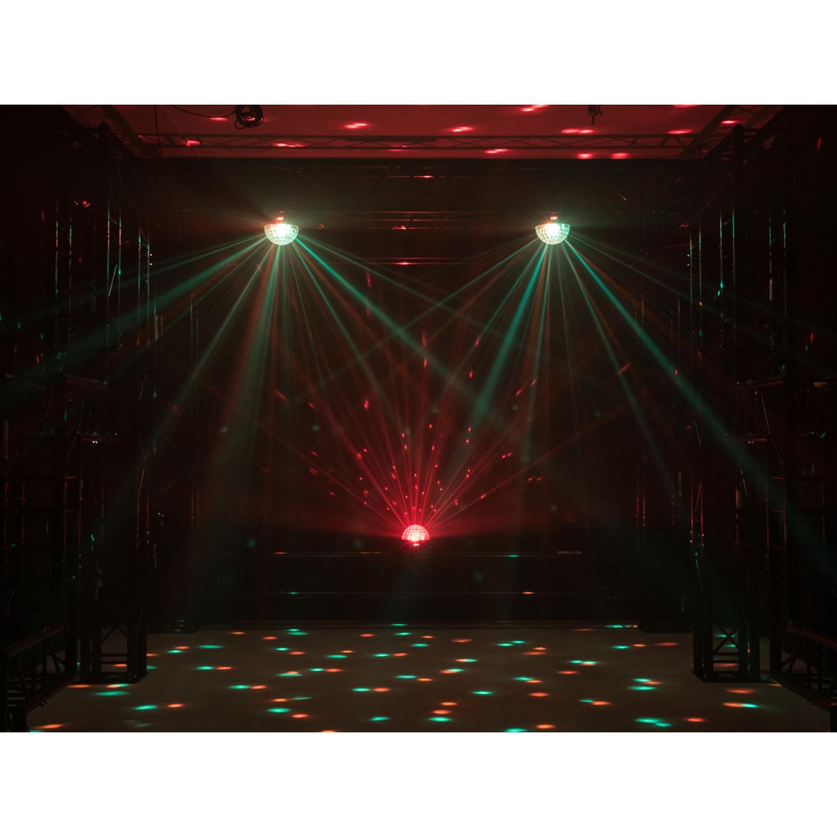 LED Kugel-Strahleneffekt "BC-6" - 360° Raumeffekt ähnlich Spiegelkugel - 5farbig - langsam & schnell LED Kugel-Strahleneffekt "BC-6" - 360° Raumeffekt ähnlich Spiegelkugel - 5farbig - langsam & schnell